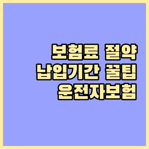 운전자보험료 아끼는 비법, 납입기간에..