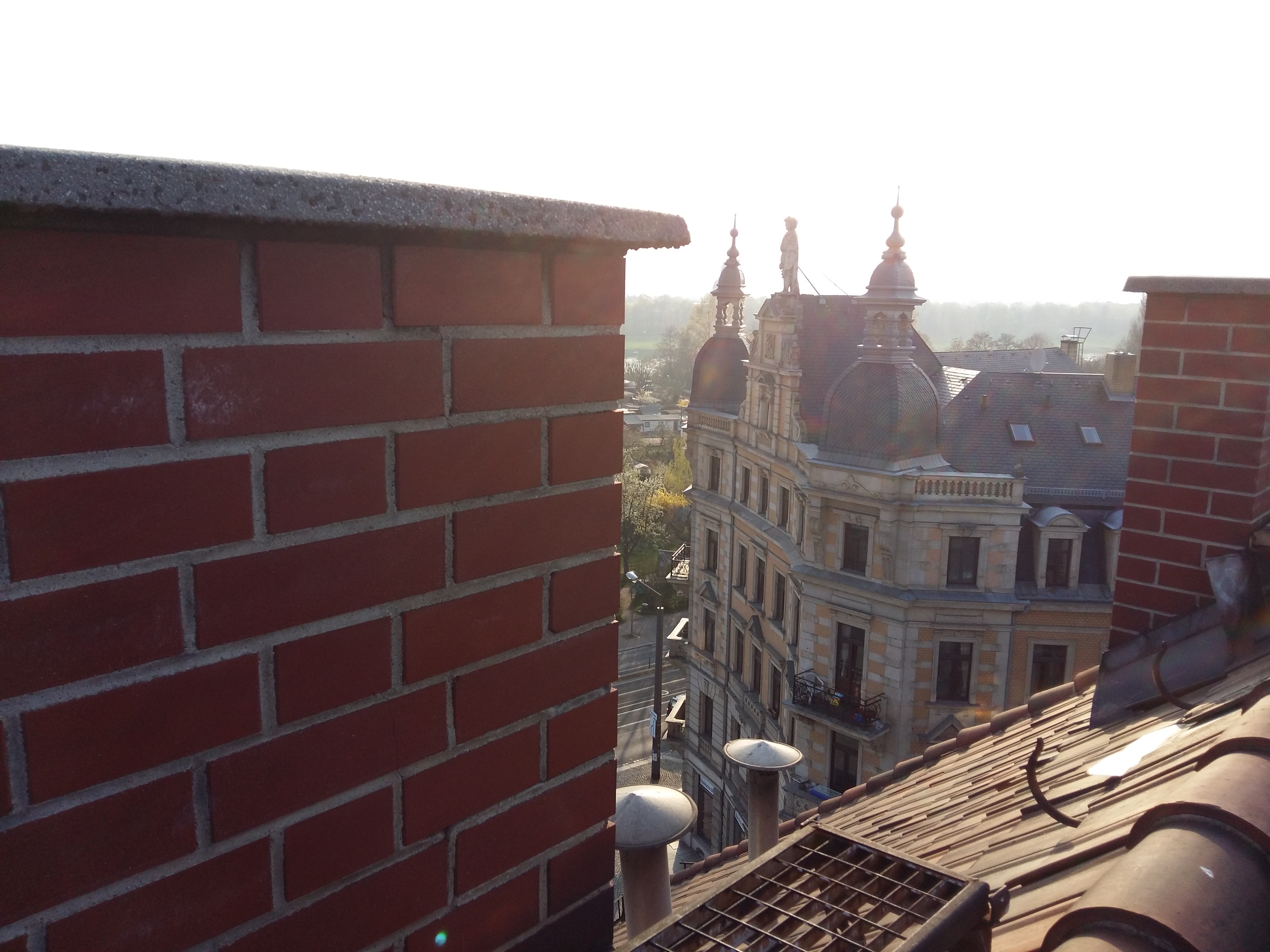 독일 드레스덴 지붕 위에서 바라본 건물들