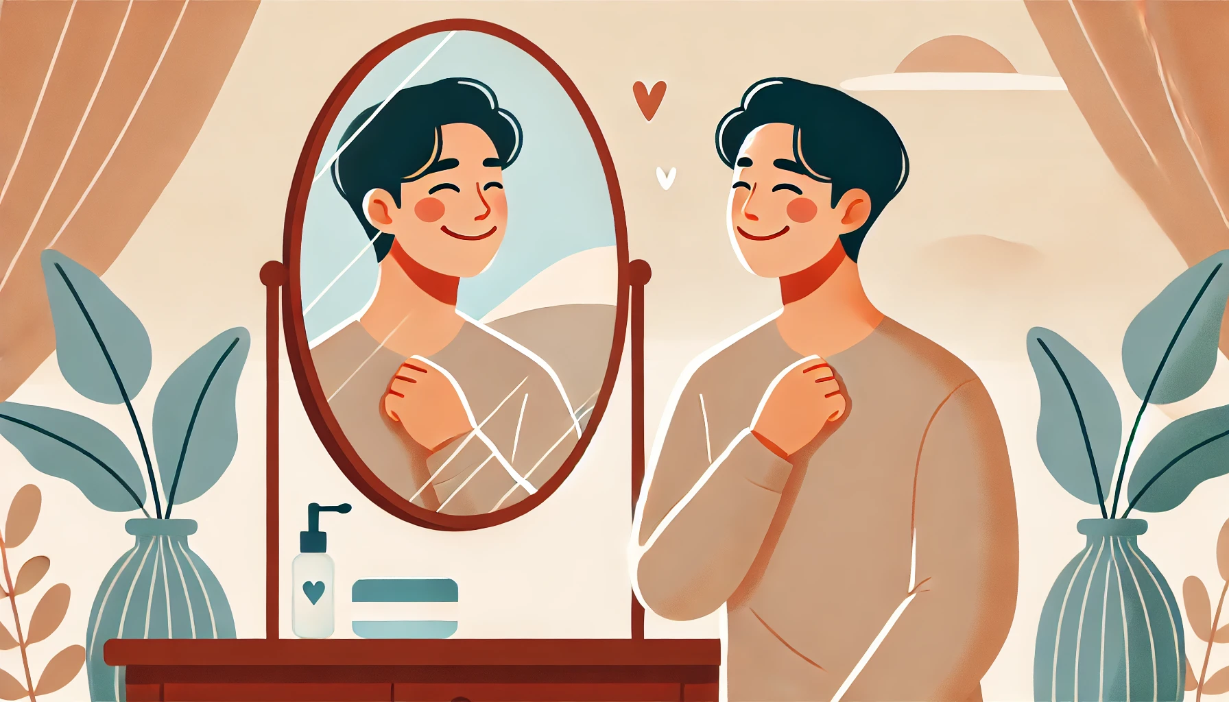 거울을-보면서-만족해하는-남자