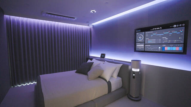 현대건설의 미래형 건강주택 실증연구시설(침실) 내부.