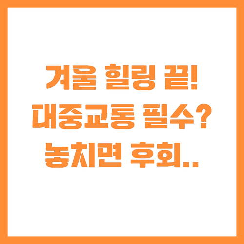 겨울 힐링 끝판왕 서울 근교 대중교통..