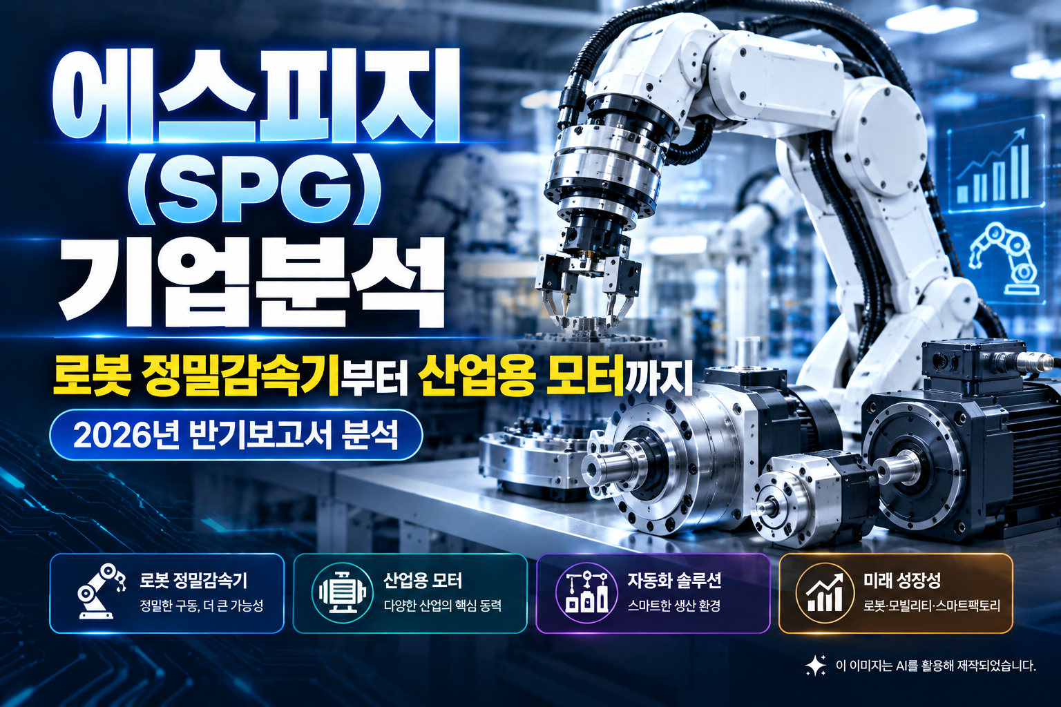 에스피지(SPG) 기업분석 2026년 반기보고서 기반 로봇 정밀감속기와 산업용 모터 사업 분석, 로봇팔 및 정밀감속기 이미지