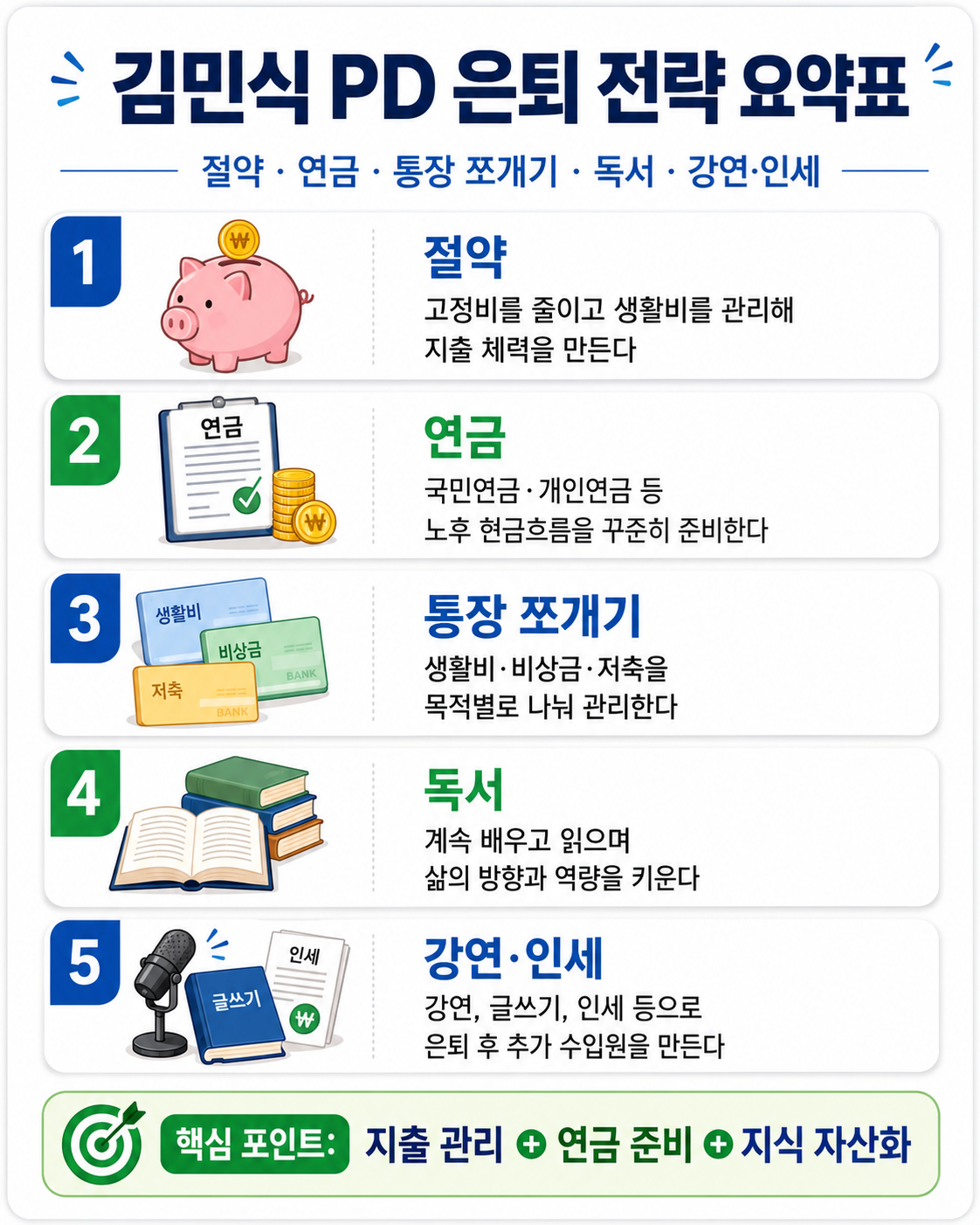 김민식 PD 은퇴 전략 요약표