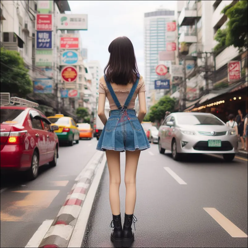 푸켓 시내에서 촬영중인 관광객