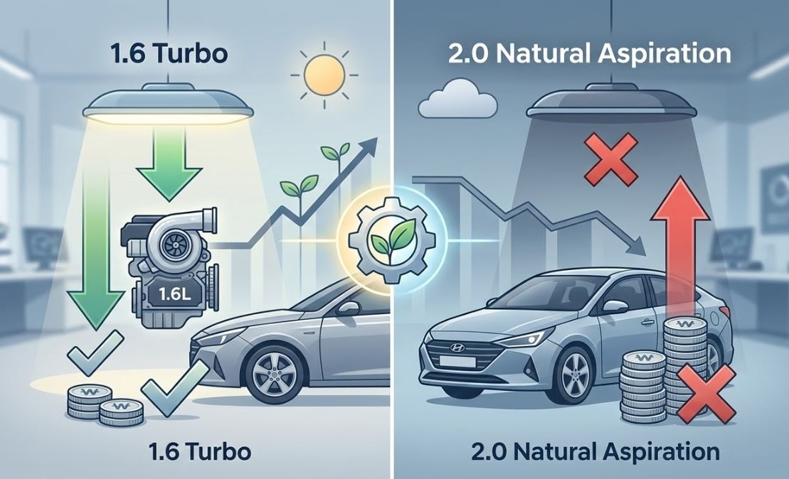 최신 세금 구조 속 1.6 터보 장점 이미지
