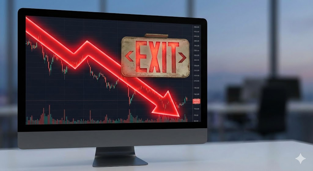 코스닥 상장폐지 기준 강화 그래프와 퇴출 표지판