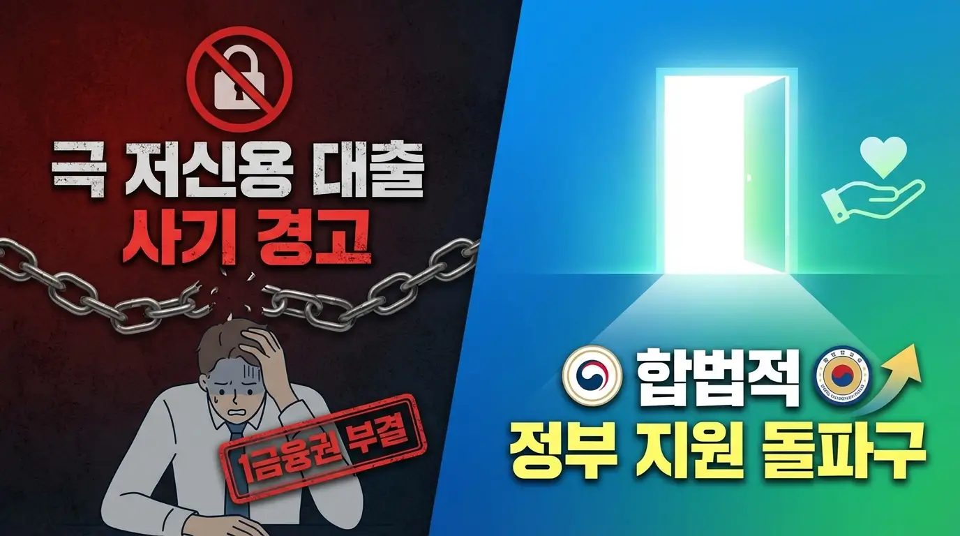1금융권 부결 극 저신용 대출 사기 경고 및 합법적 정부 지원 돌파구