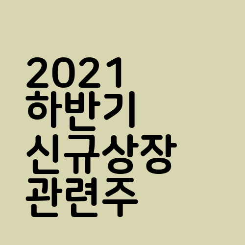 2021 하반기 신규상장 관련주