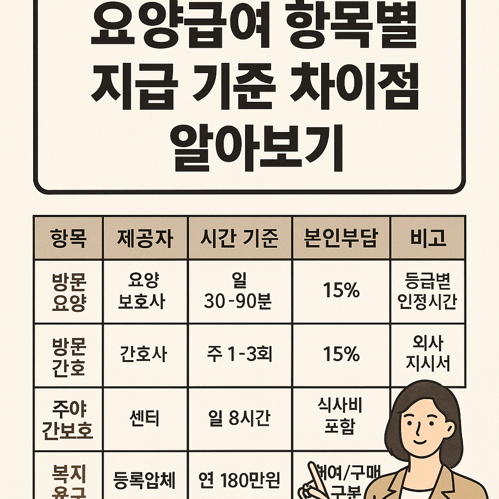 요양급여 항목별 지급 기준 차이점 알아보기