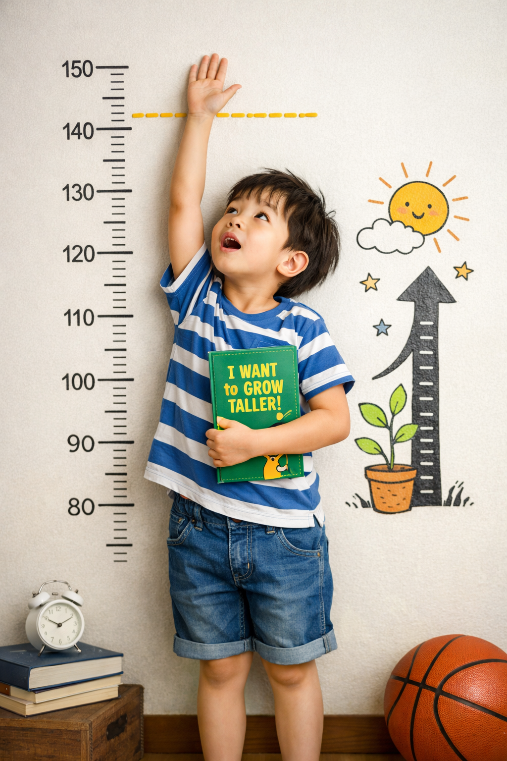 키크고 싶어하는 아이 모습