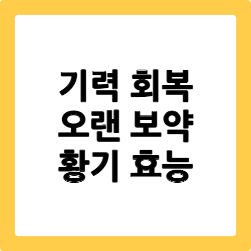 황기 효능