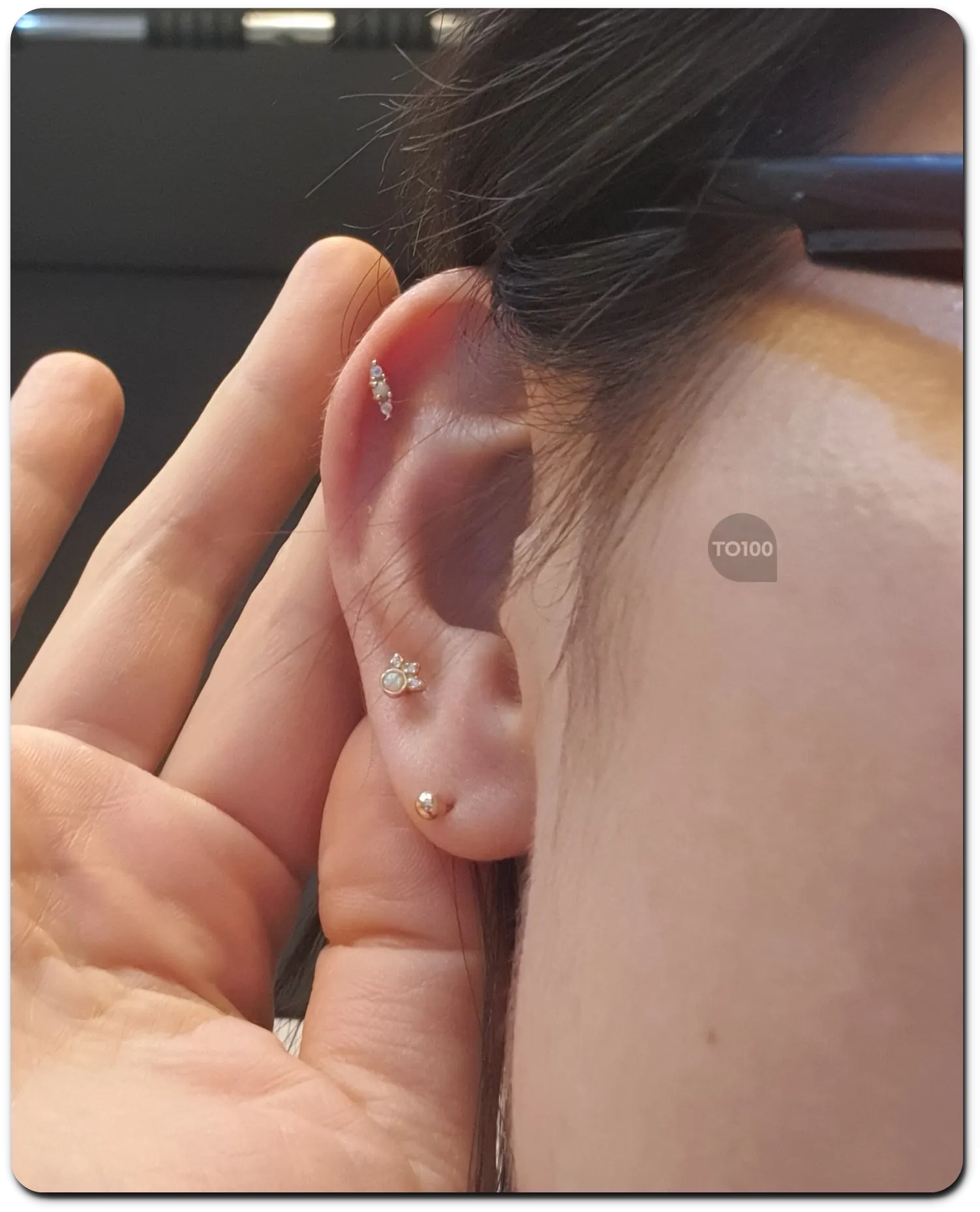 테무 귀걸이 후기 착용샷