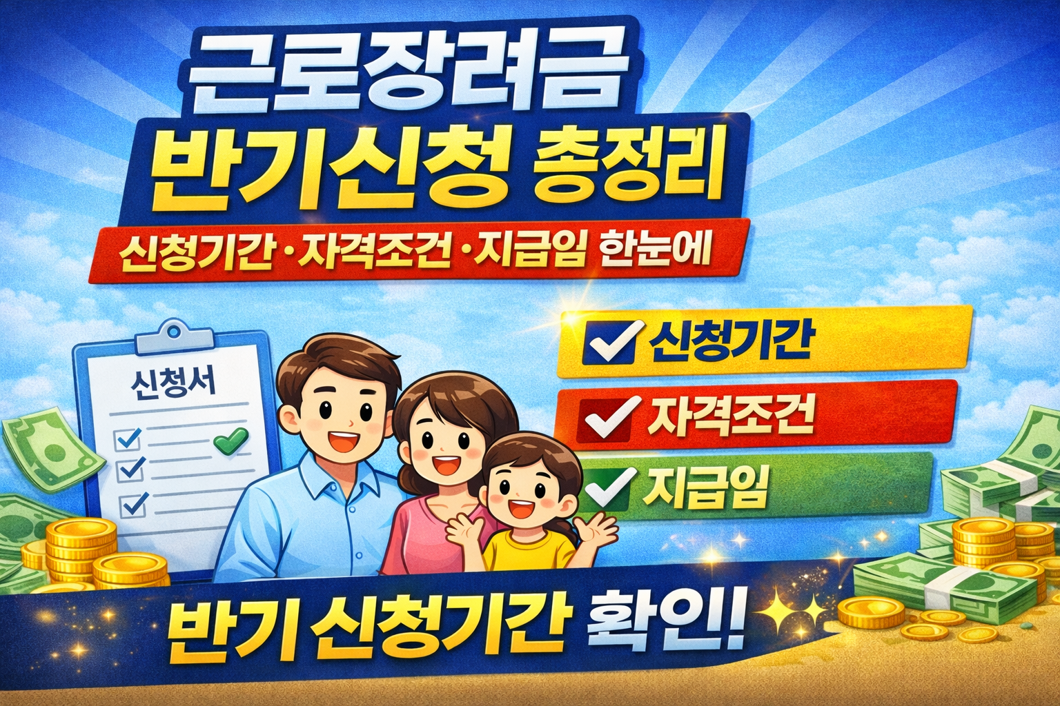 근로장려금 반기 신청 총정리