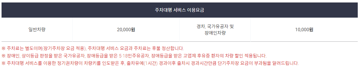 인천공항 제1여객터미널 공식 주차대행