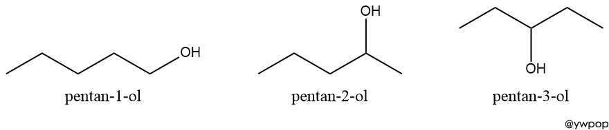 C5H12O isomer, C5H12O 이성질체
