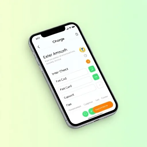 아이폰 화면에서 티머니 충전 앱 또는 월렛 앱의 충전 섹션이 열려 있고, 사용자가 원하는 금액을 선택하여 카드 정보를 입력하거나 등록된 카드로 결제를 진행하는 인터페이스를 보여줍니다. 안전하고 직관적인 충전 과정을 부각합니다.