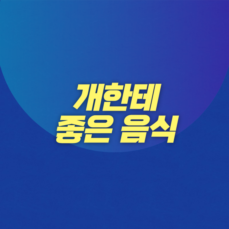 개한테 좋은 음식