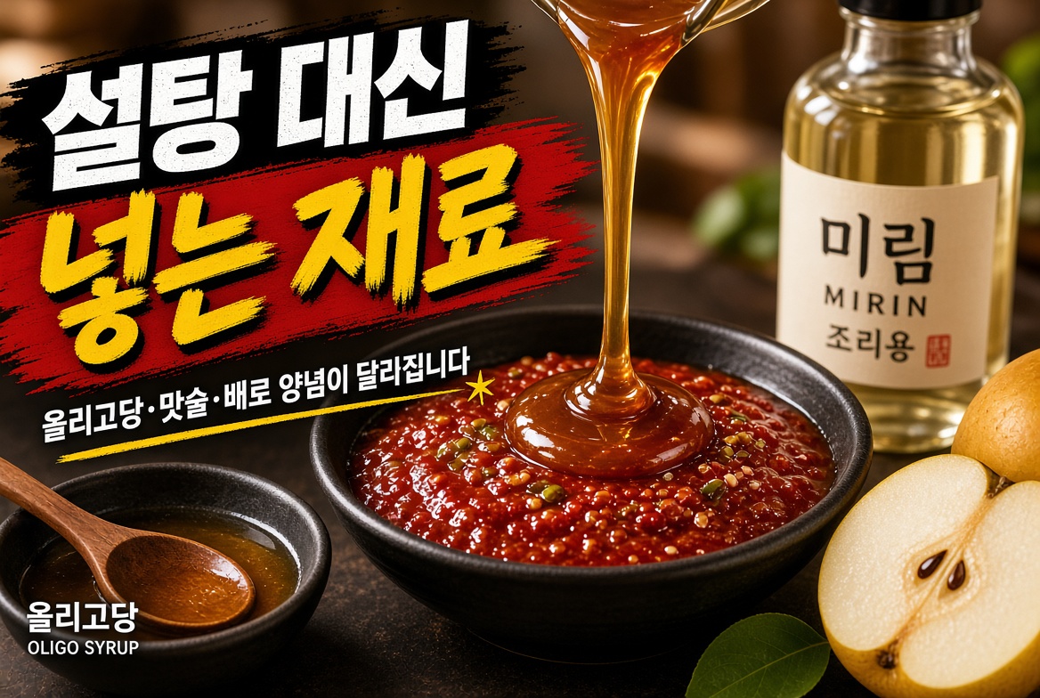 설탕 대신 넣는 재료 총정리, 올리고당·맛술·배로 양념이 달라집니다