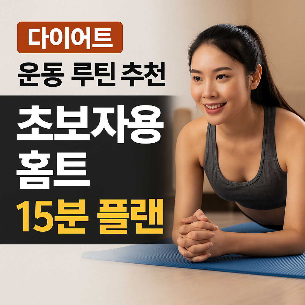 운동 초보도 OK! 헬스장 없이 집에서 15분만 투자해도 가능한 다이어트 운동 루틴을 소개합니다. 전신 순환 홈트레이닝으로 체지방 감량 시작해보세요.