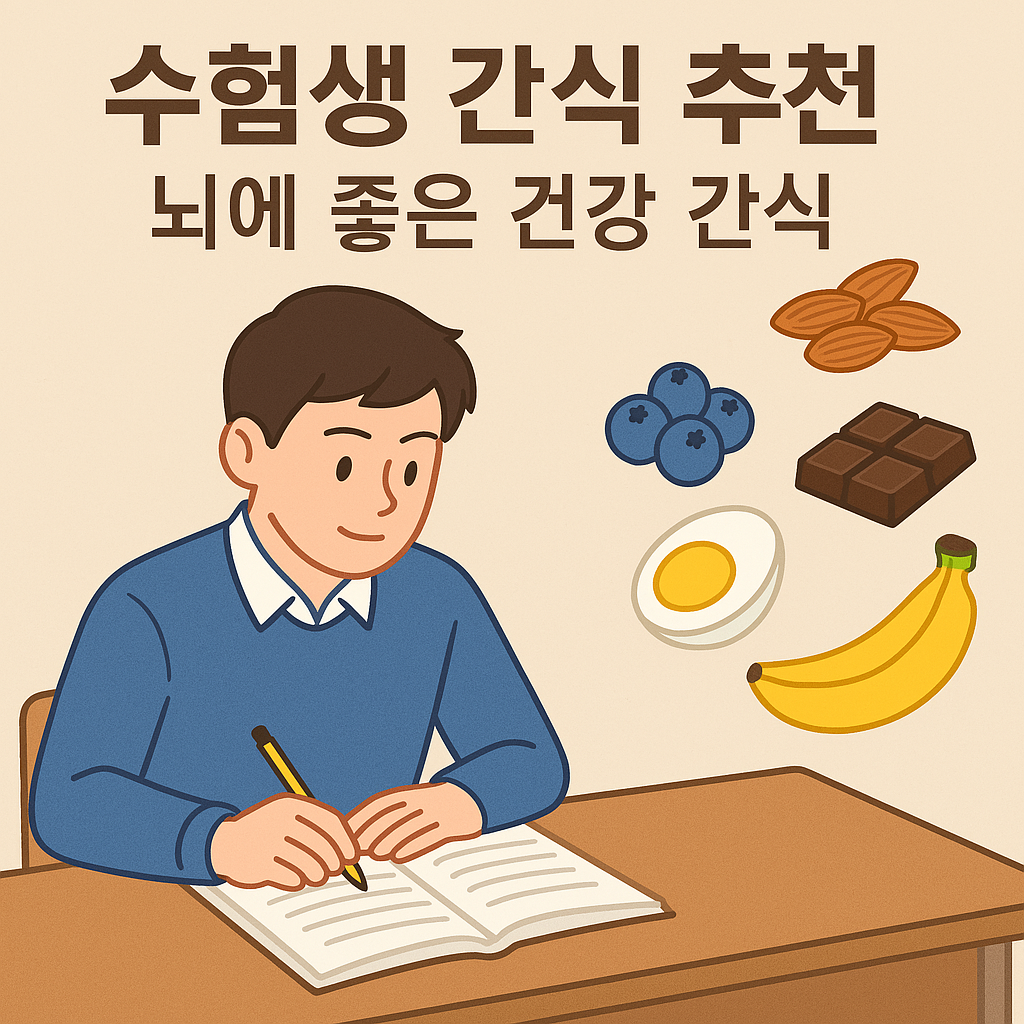 수험생을 위한 건강 간식 인포그래픽 이미지