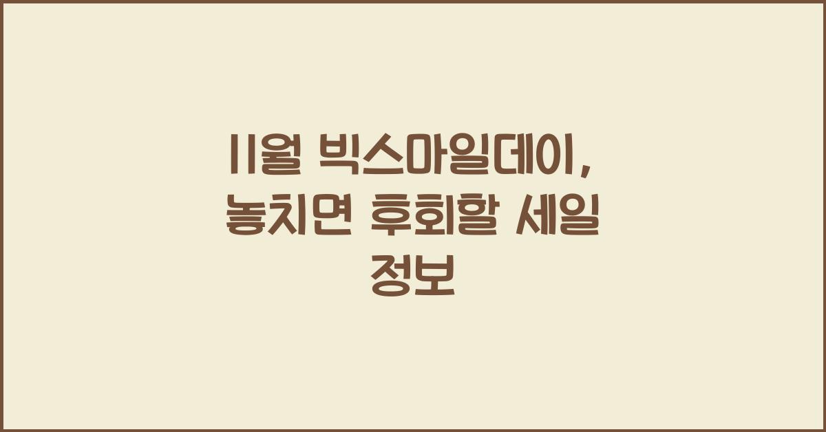 11월 빅스마일데이