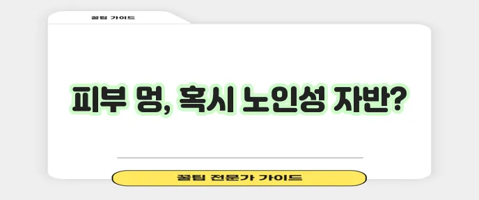 노인 피부에 멍이 자주 든다면 노인성 자반일 수 있습니다!