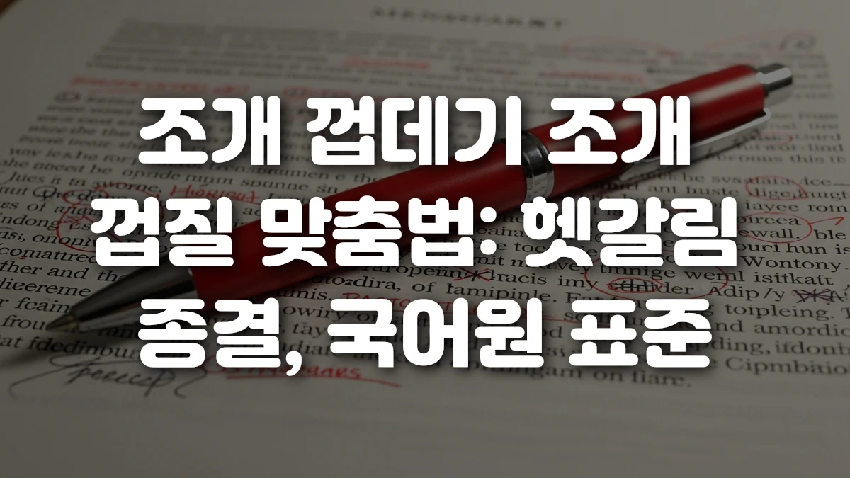 조개 껍데기 조개 껍질 맞춤법 헷갈림 종결 국어원 표준
