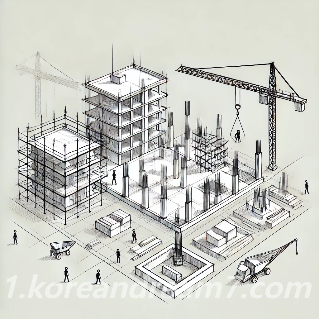 Top Down 공법에서 Skip 시공
