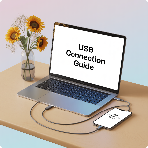 노트북&ndash;스마트폰 USB 연결 방법 이미지