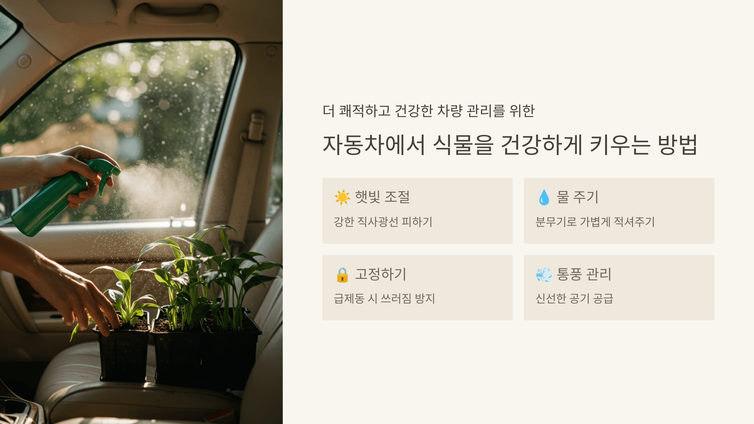 자동차에서 식물을 건강하게 키우는 방법