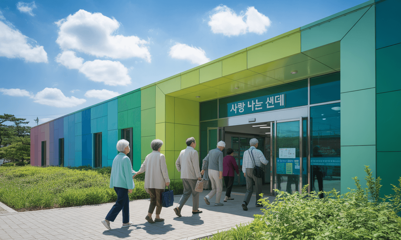  기초연금-신청-어디서-주민센터로-들어가는-사람들-모습