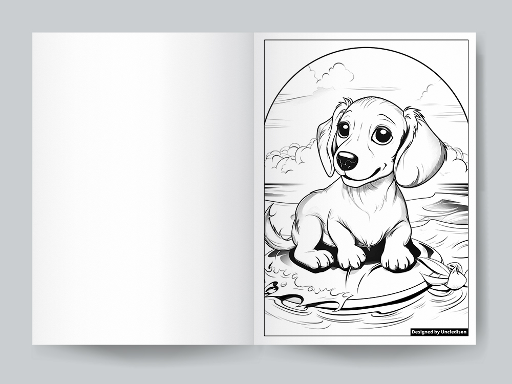 색칠공부도안 귀여운 동물 강아지 캐릭터 어른 어르신