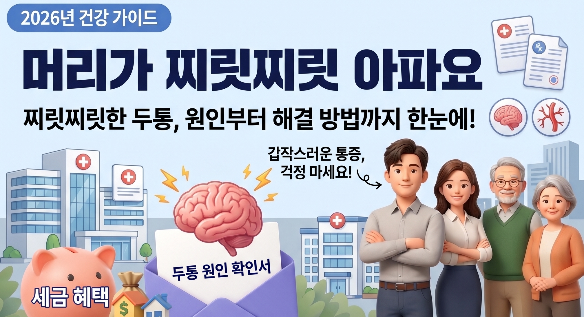 머리가 찌릿찌릿 아파요