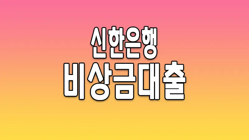 신한은행 비상금대출