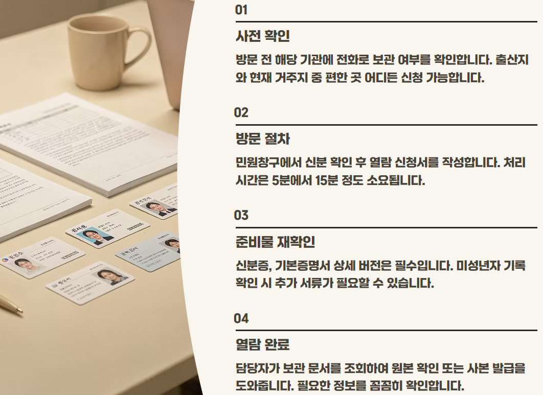 출생신고서 열람 방법