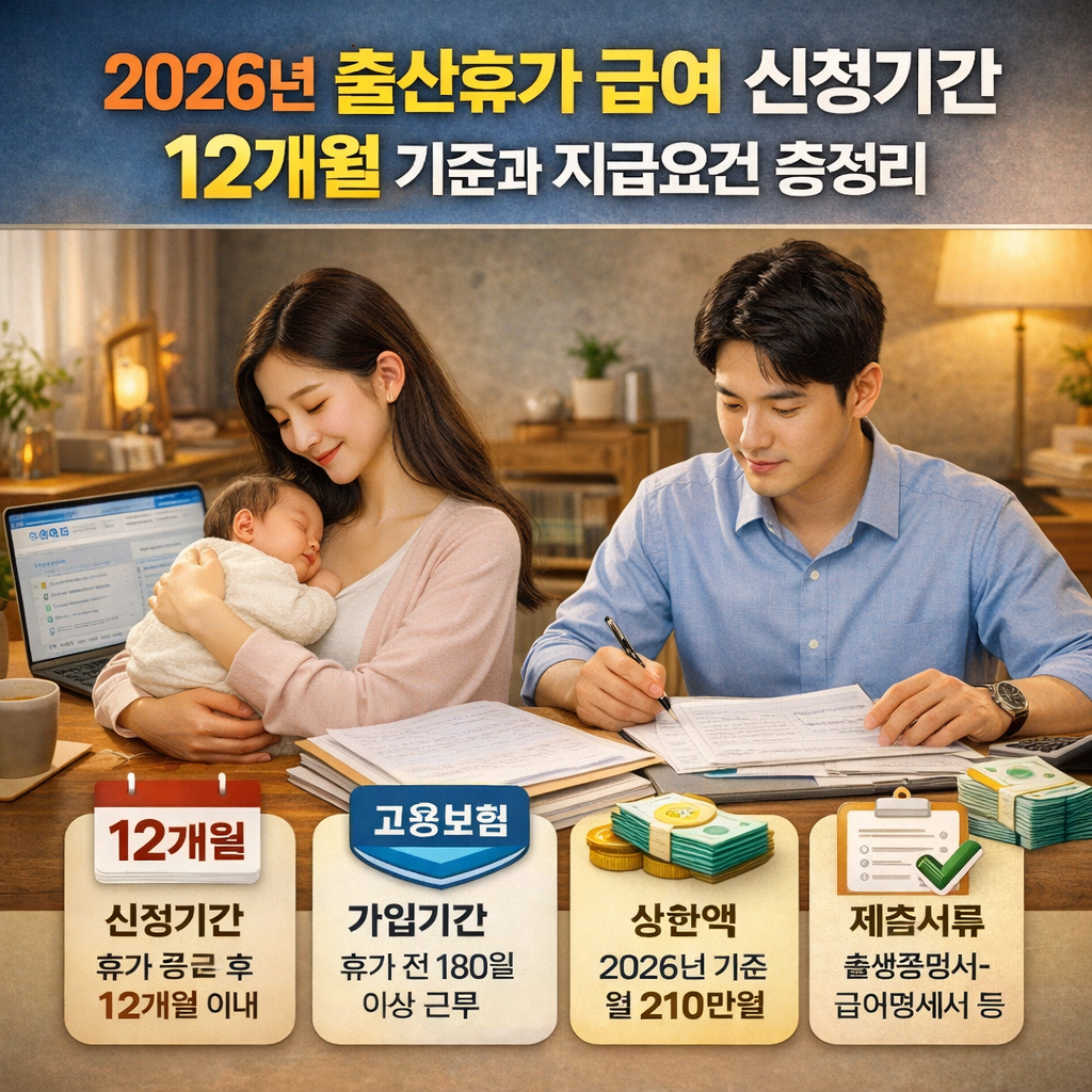 2026년 출산휴가 급여 신청기간 12개월 기준과 지급요건 총정리