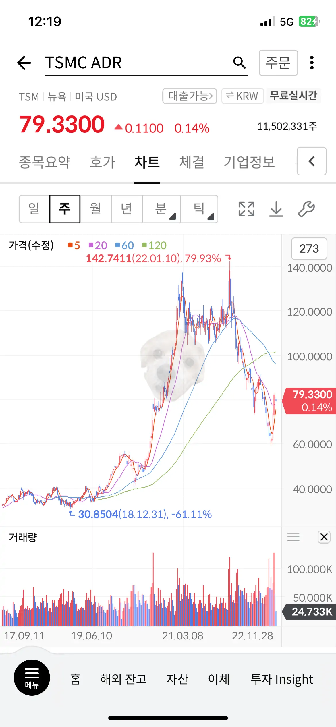 TSMC ADR 차트