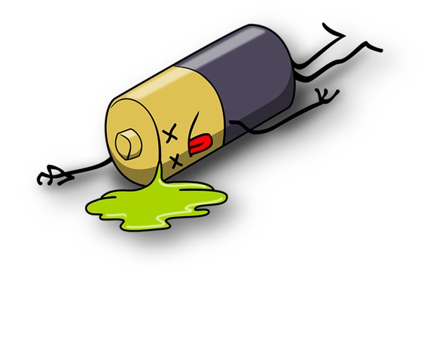 너무 빨리 닳아버린 스마트폰 배터리의 모습을 표현한 그림