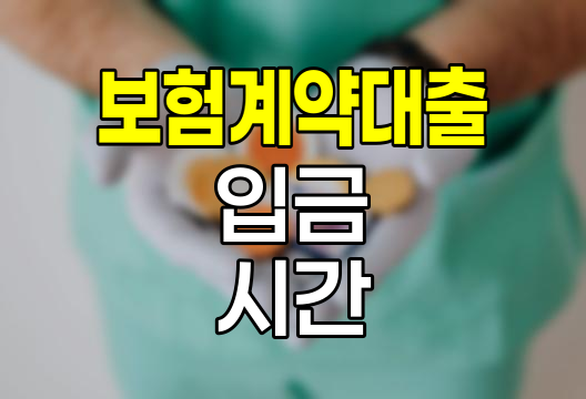 한화손해보험 보험계약대출 입금 시간 안내