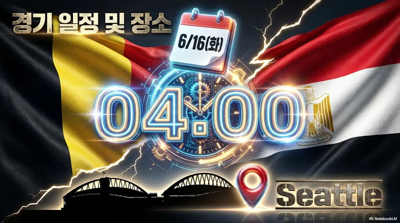2026 월드컵 벨기에 이집트 경기 일정 및 장소 - 6월 16일 화요일 오전 4시 시애틀 개최