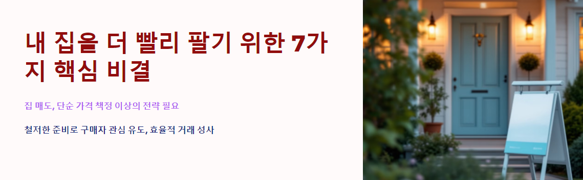 내 집을 더 빨리 팔기 위한 7가지 핵심 비결