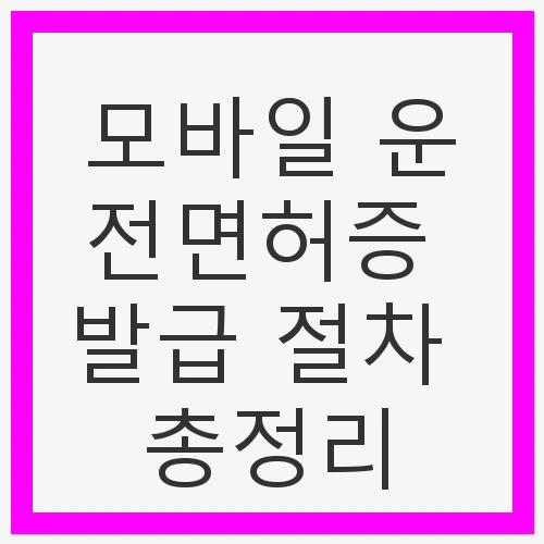 모바일 운전면허증 발급 절차