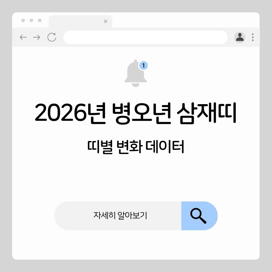 2026년 병오년 삼재띠 인포그래픽