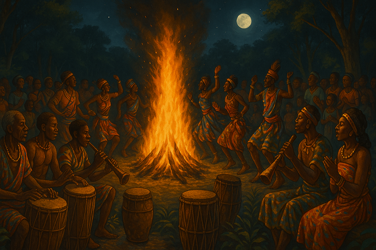 아프리카의 리듬이 춤추는 밤, 콩고의 르와지 축제 (전통악기,음악의식,공동체)