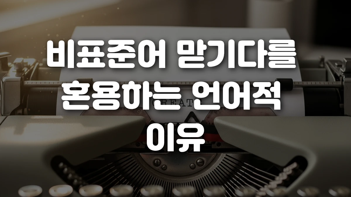 비표준어 맏기다를 혼용하는 언어적 이유