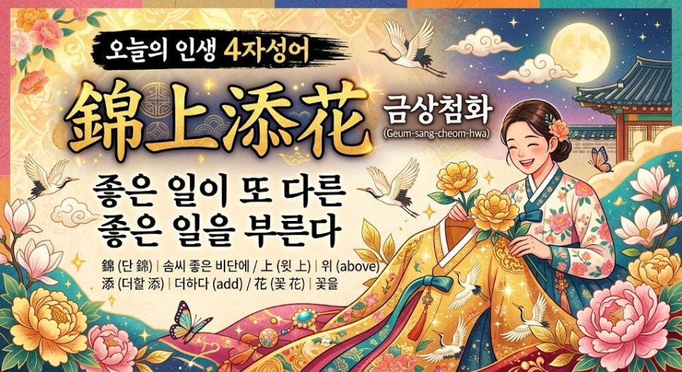 오늘의 4자성어 금상첨화 이미지