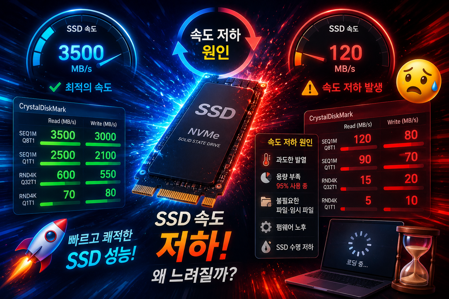 SSD 속도 저하 느려짐 해결방법 총정리 트림 오류 저장공간 부족 원인
