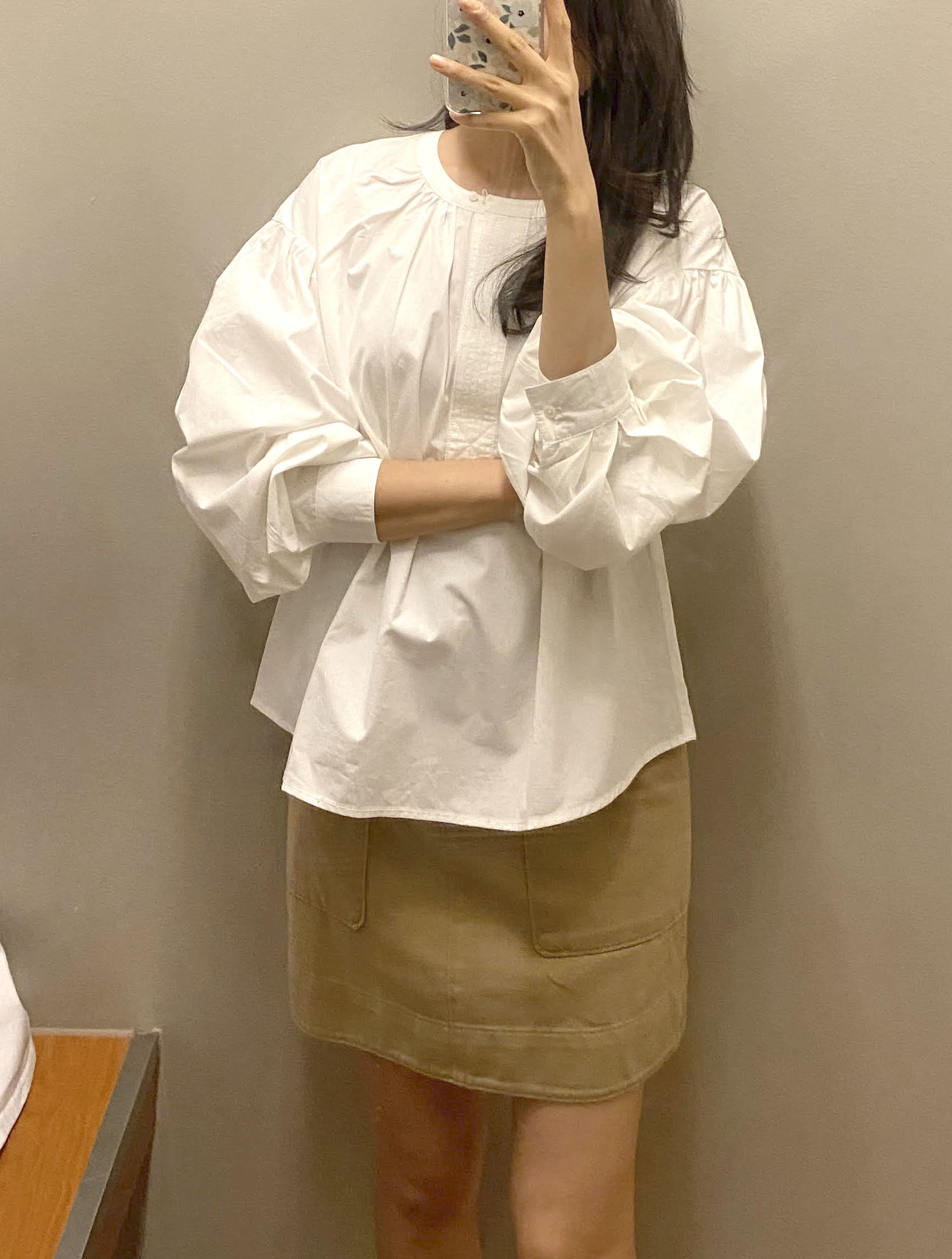 바나나리퍼블릭 포플린 여성 플리티드 블라우스 2색