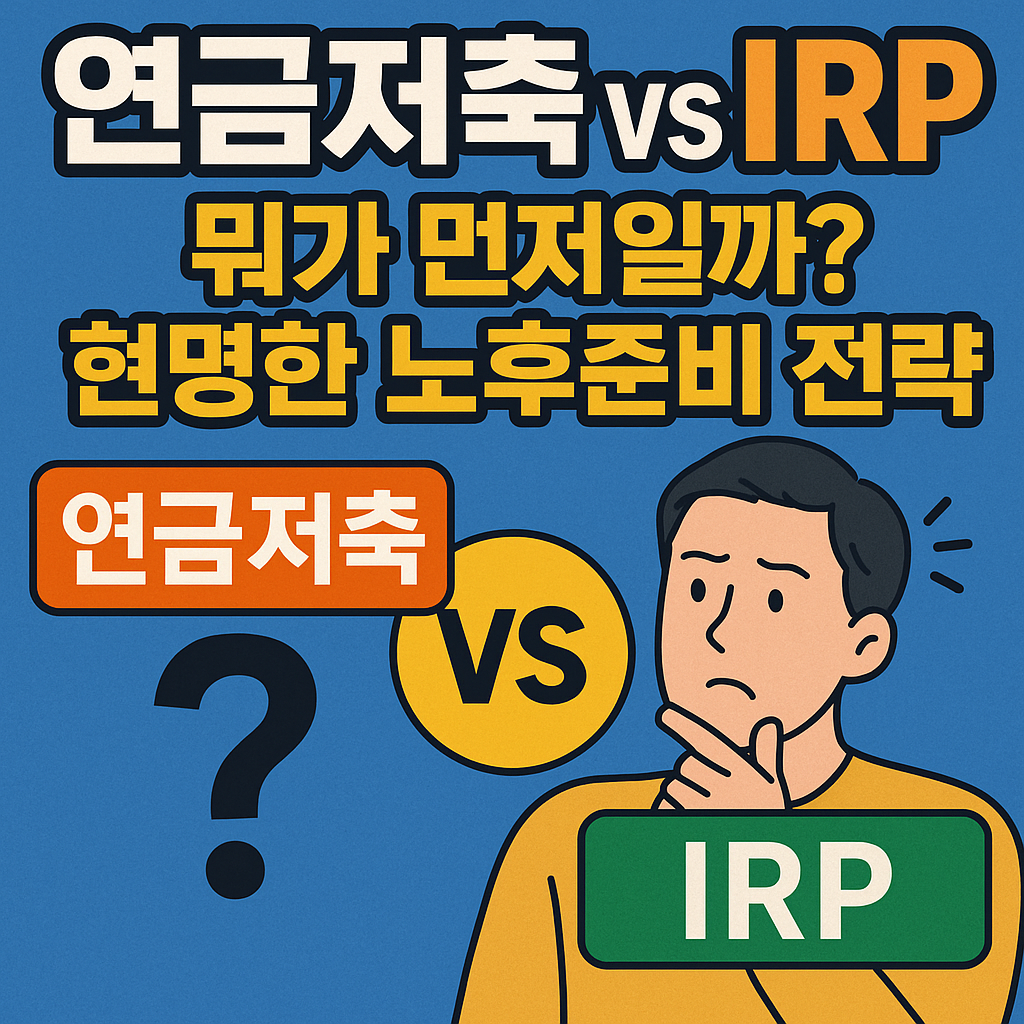 연금저축 vs IRP 뭐가 먼저일까? 노후준비 전략