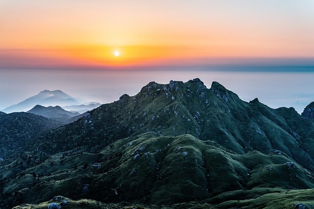 야쿠시마 산 일몰